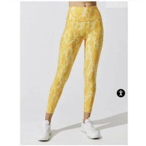 CARBON38 Yellow Kumquat Snake Print High Rise Leggings
